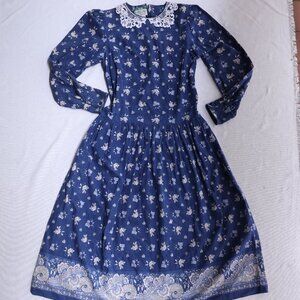 Vintage 80s Anne Marie by Les Olivades French Provencal Print Dress Size 10